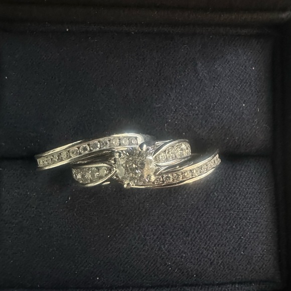 Paris Jewelry size 9 white gold 3 piece diamond wedding set - Picture 1 of 4